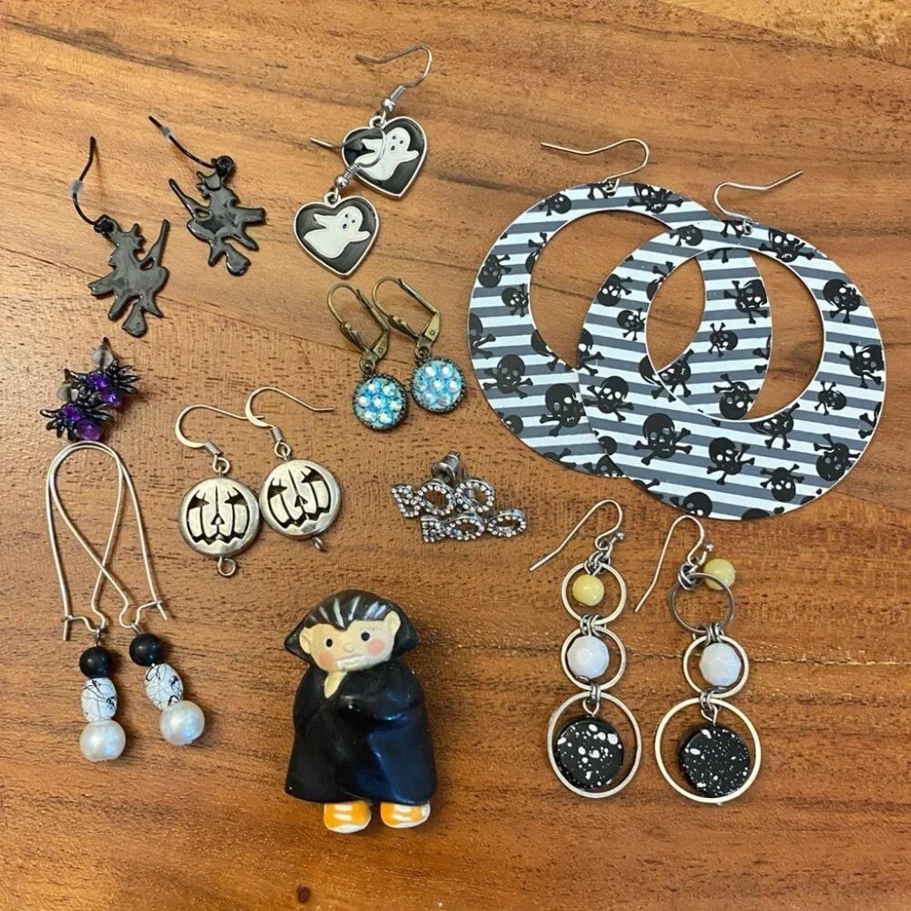 Spooky Season Halloween Assorted Earrings and Pin
